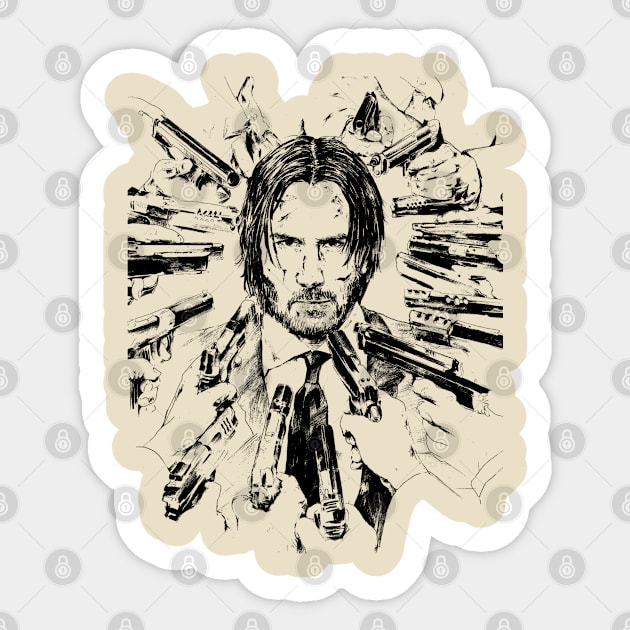 John Wick - Premium Sticker by MushroomSkull Art